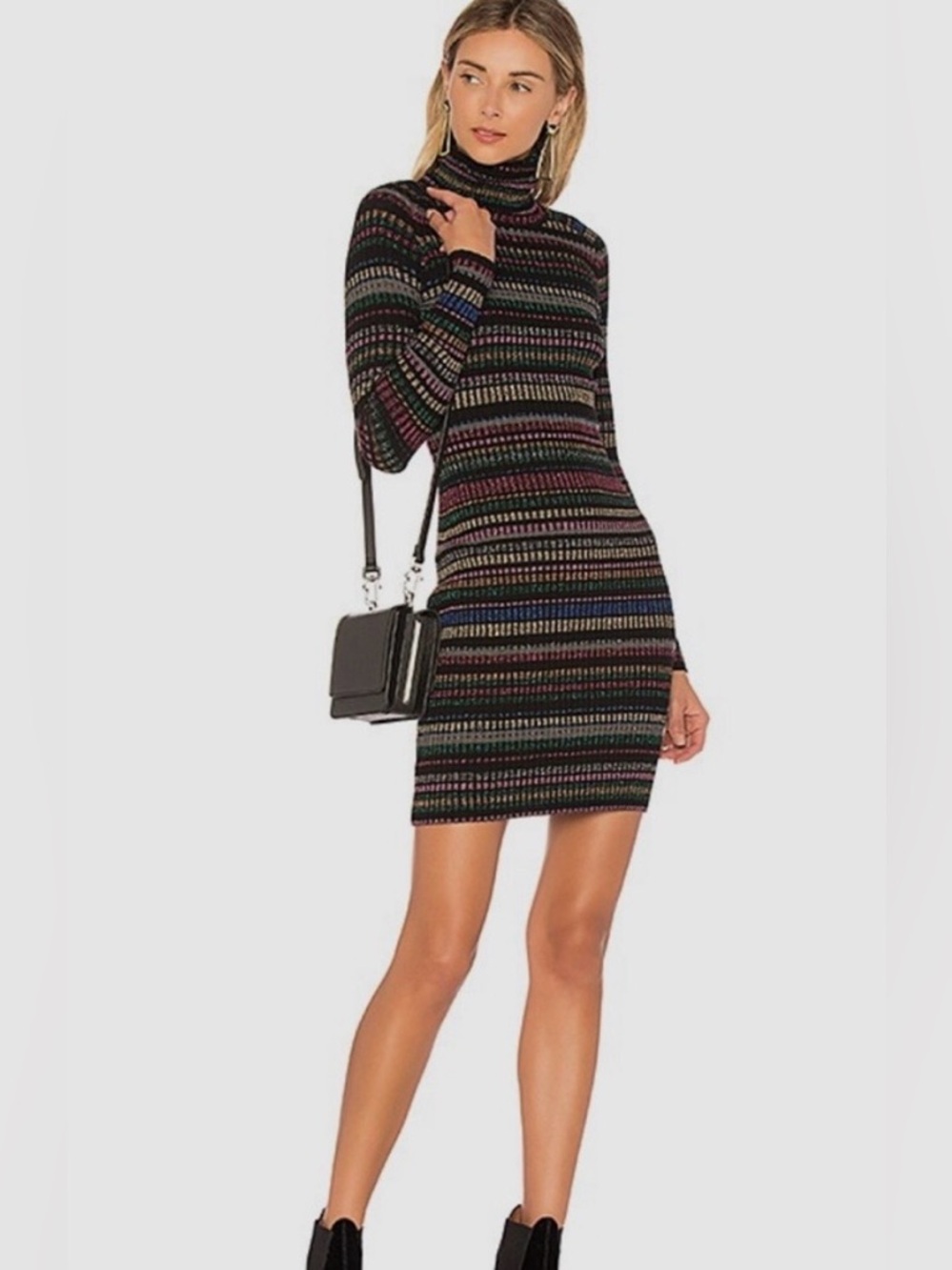 MILLY Metallic Stripe Fitted Dress